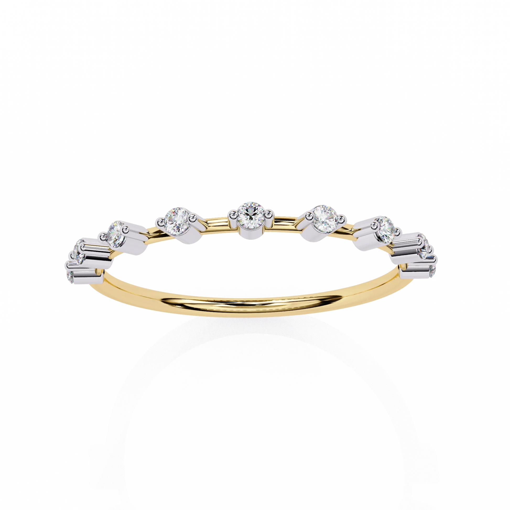 Moissanite Diamond Ring for Women Silver Gold Plated Wedding & Engagement Band