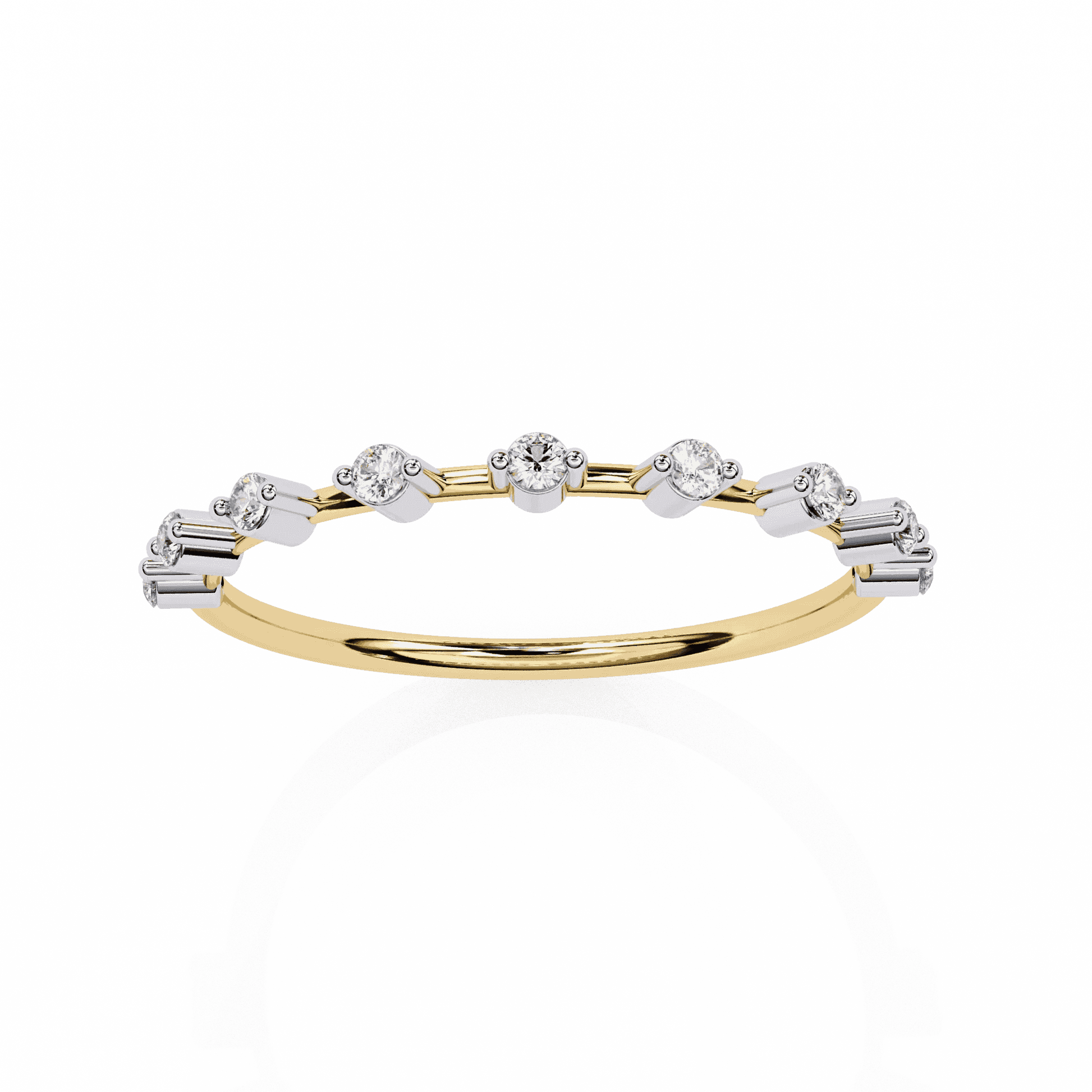 Moissanite Diamond Ring for Women Silver Gold Plated Wedding & Engagement Band - Aventus