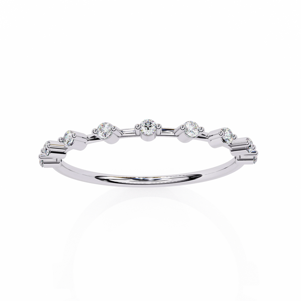 Moissanite Diamond Ring for Women Silver Gold Plated Wedding & Engagement Band