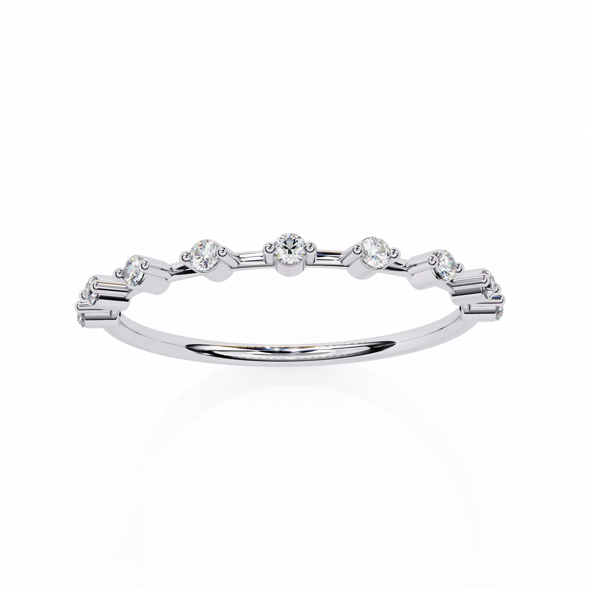 Moissanite Diamond Ring for Women Silver Gold Plated Wedding & Engagement Band