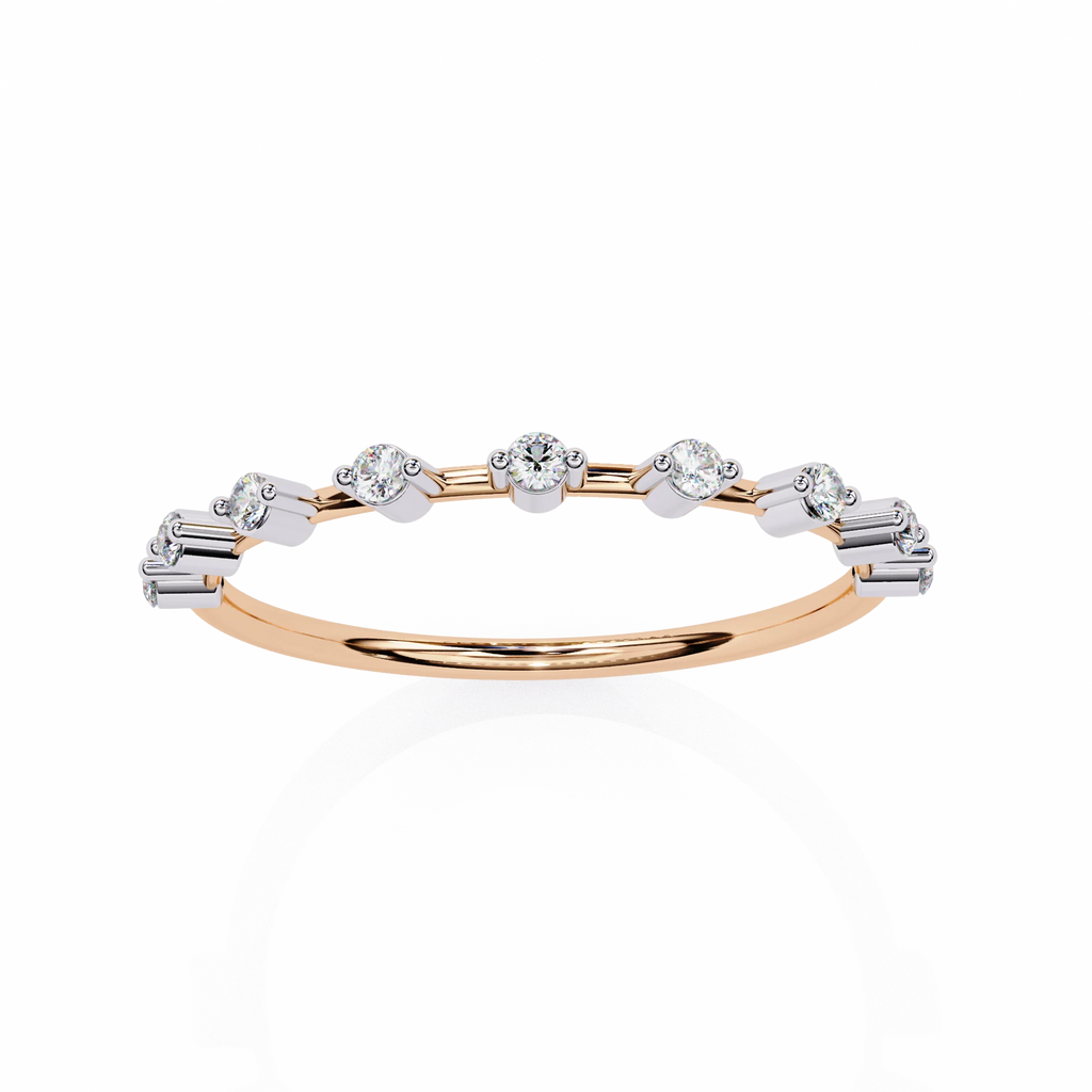 Moissanite Diamond Ring for Women Silver Gold Plated Wedding & Engagement Band