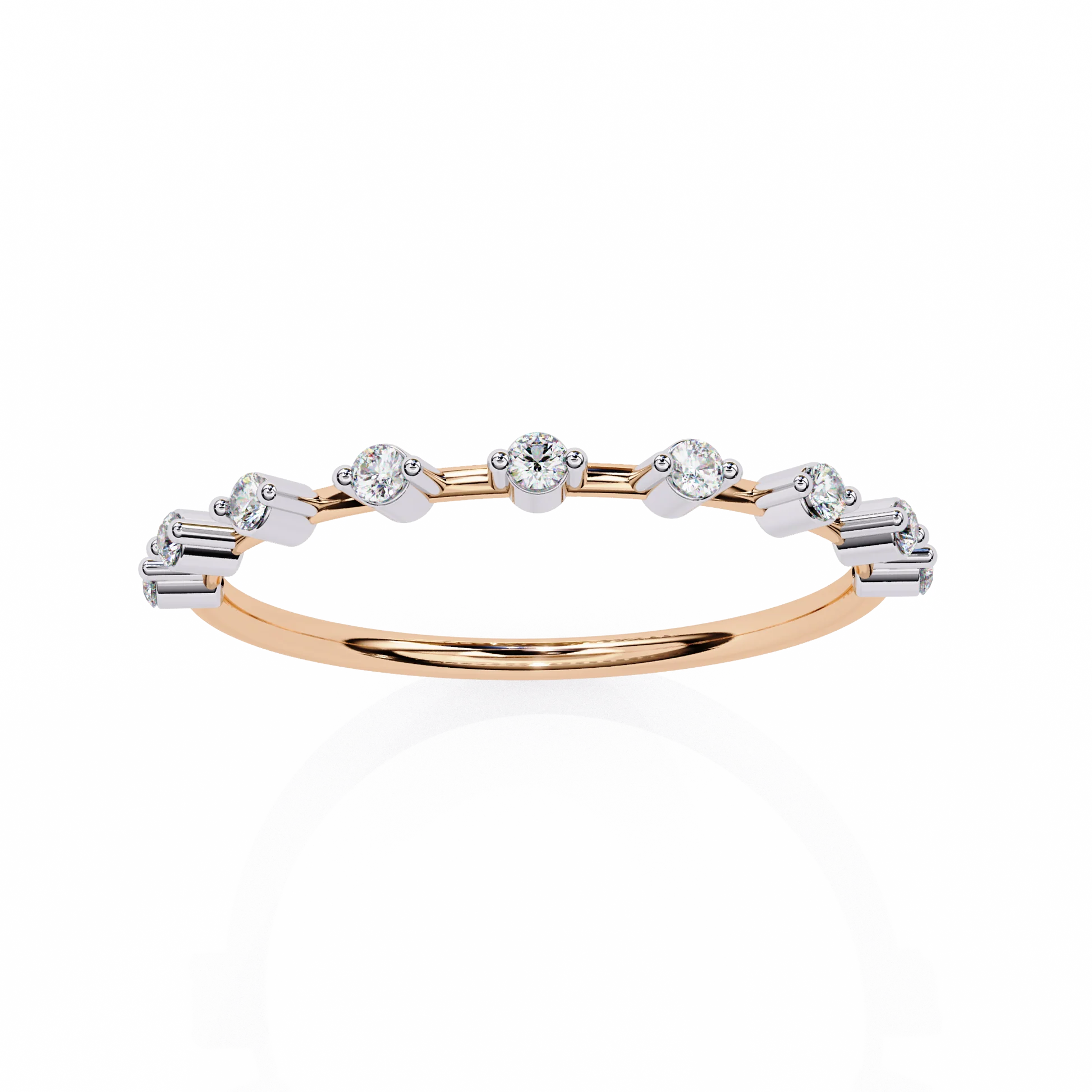 Moissanite Diamond Ring for Women Silver Gold Plated Wedding & Engagement Band