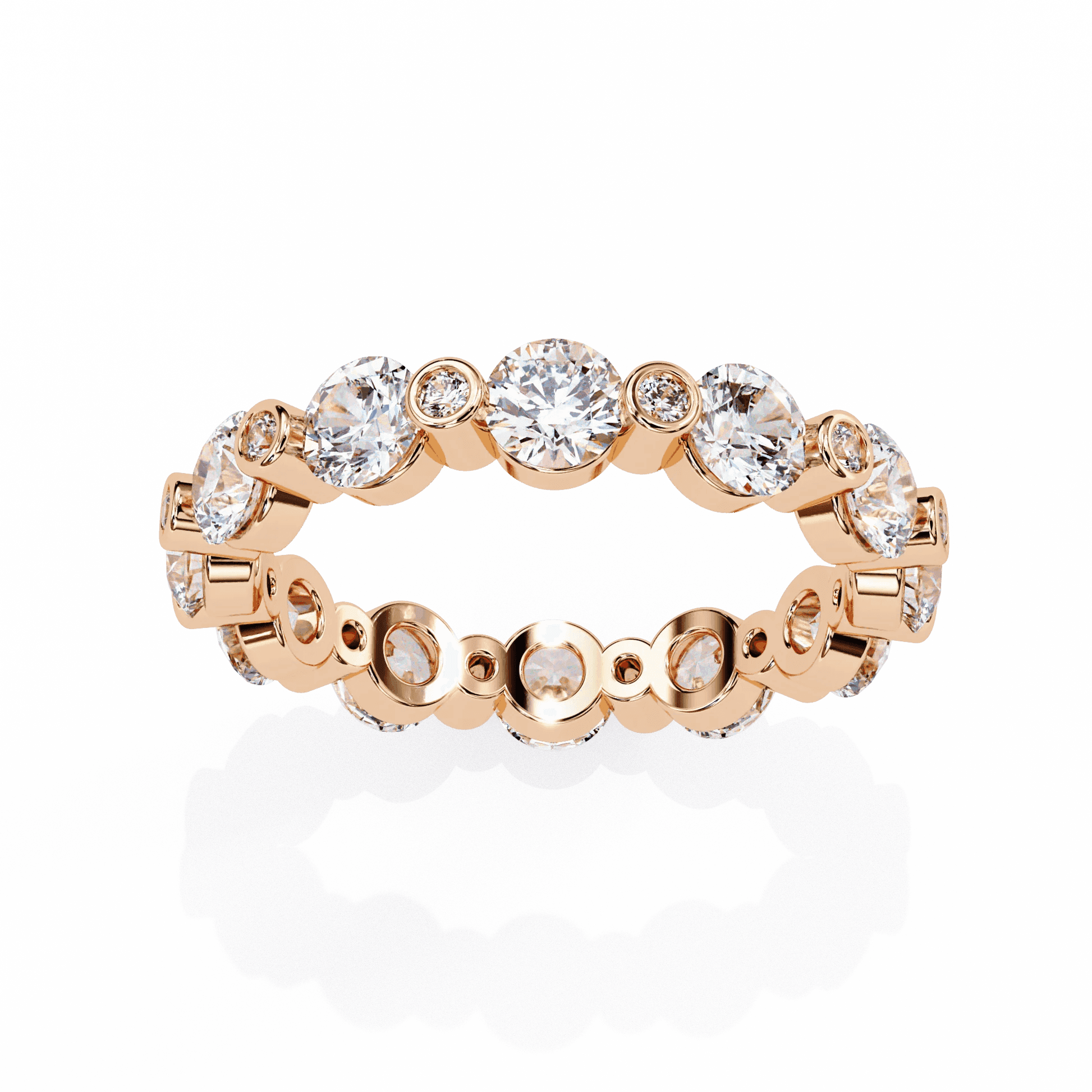 Minimalist Diamond Ring Gold & Silver Band - Aventus