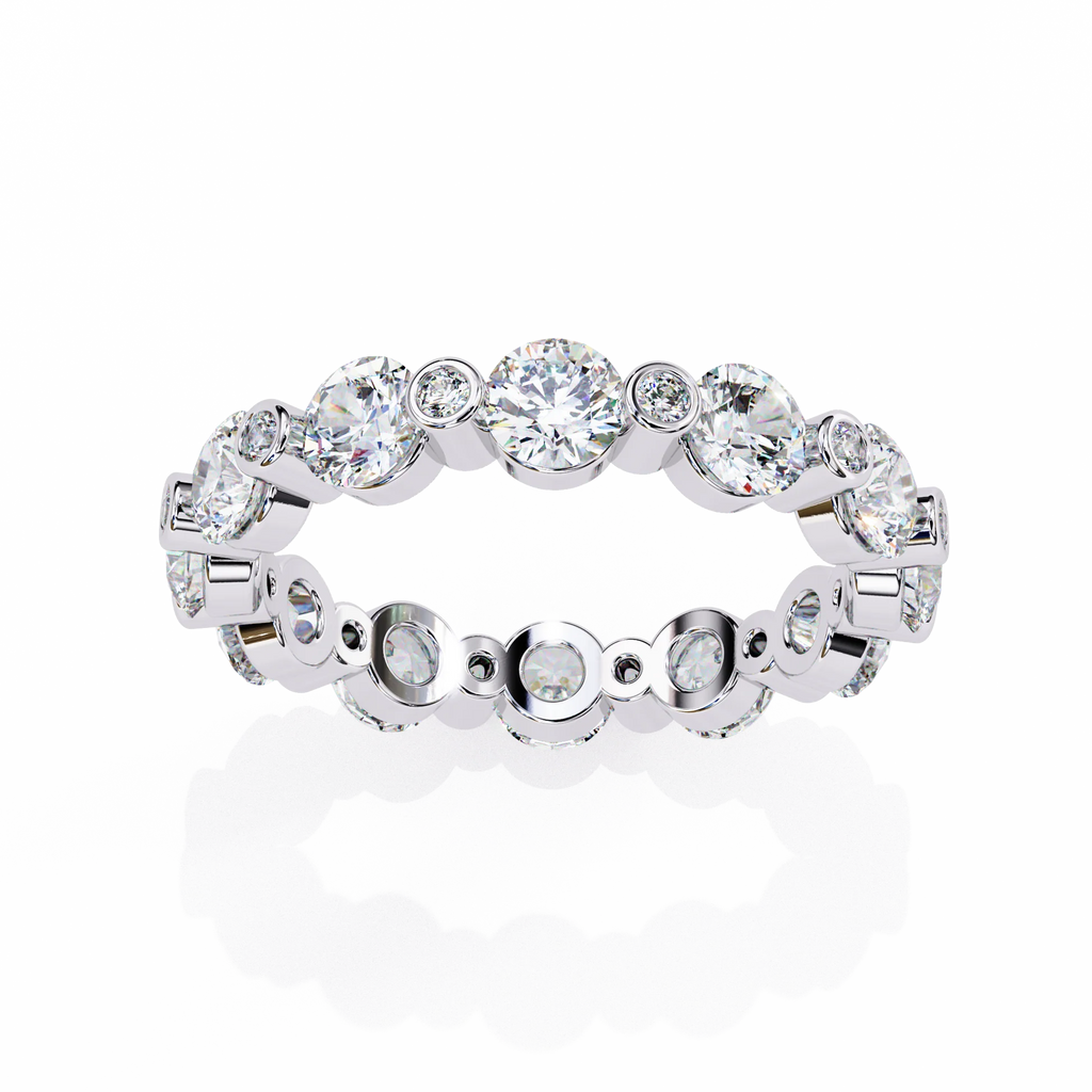 Minimalist Diamond Ring Gold & Silver Band