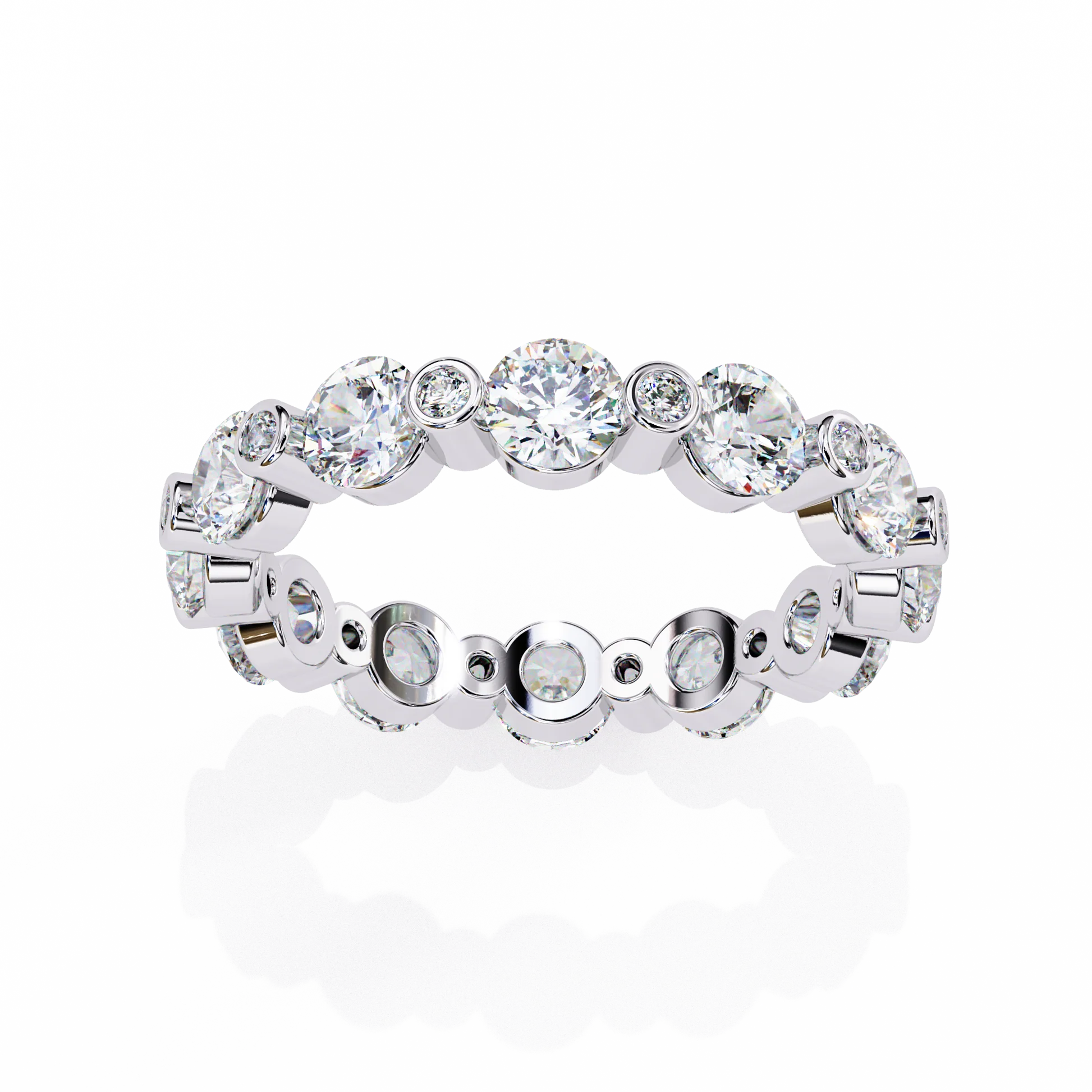 Minimalist Diamond Ring Gold & Silver Band