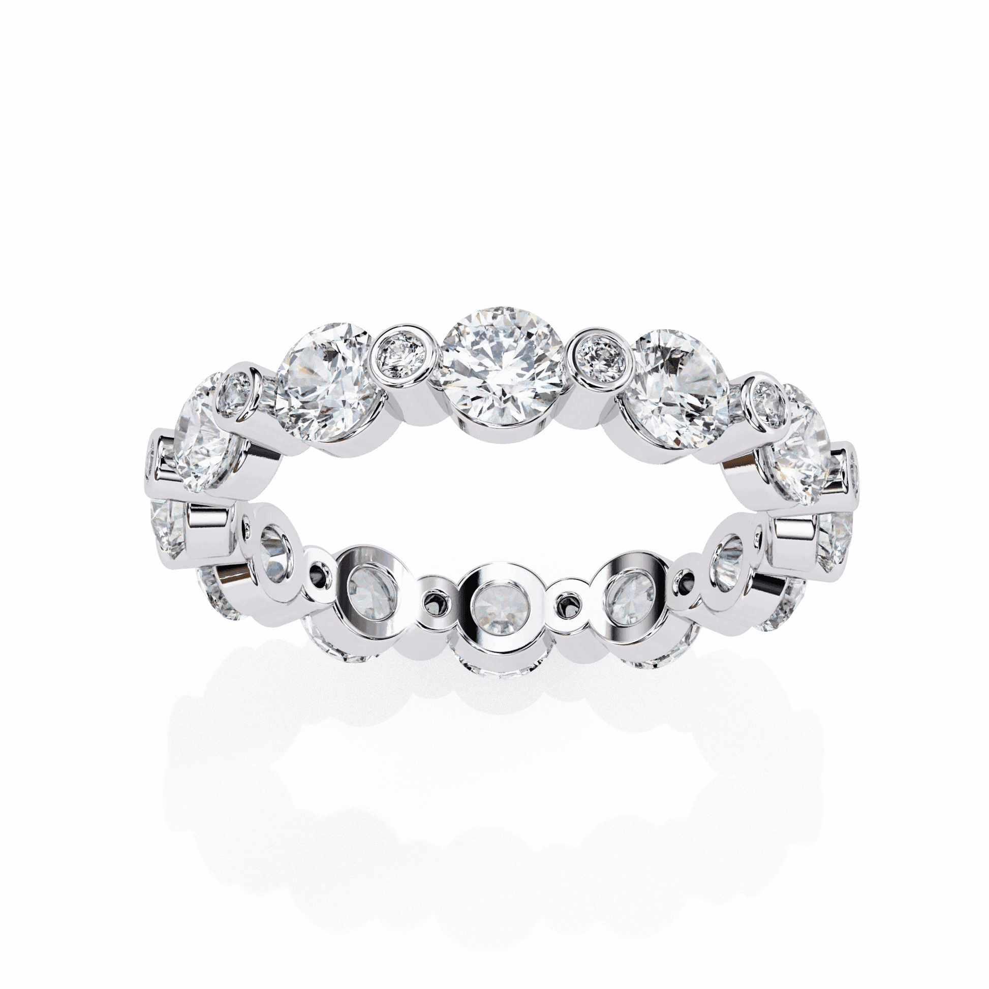 Minimalist Diamond Ring Gold & Silver Band - Aventus
