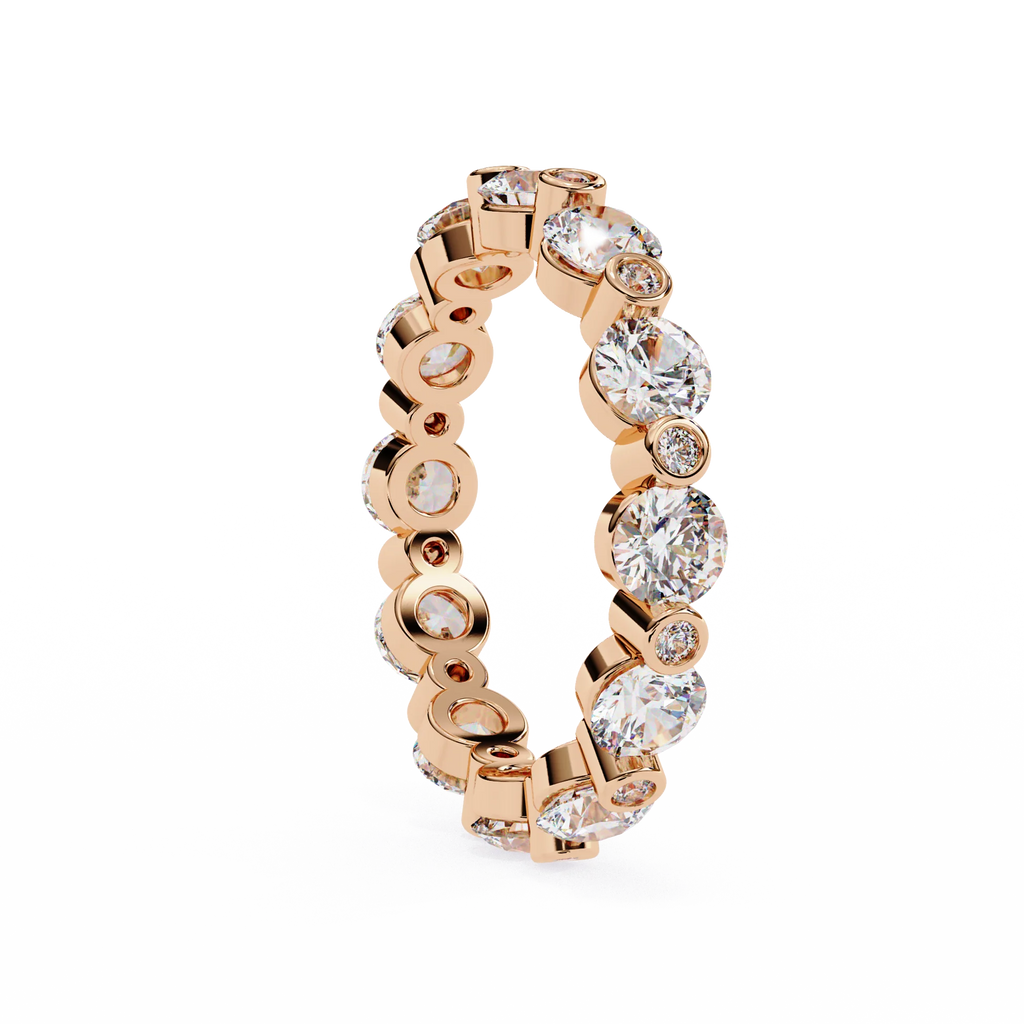 Minimalist Diamond Ring Gold & Silver Band