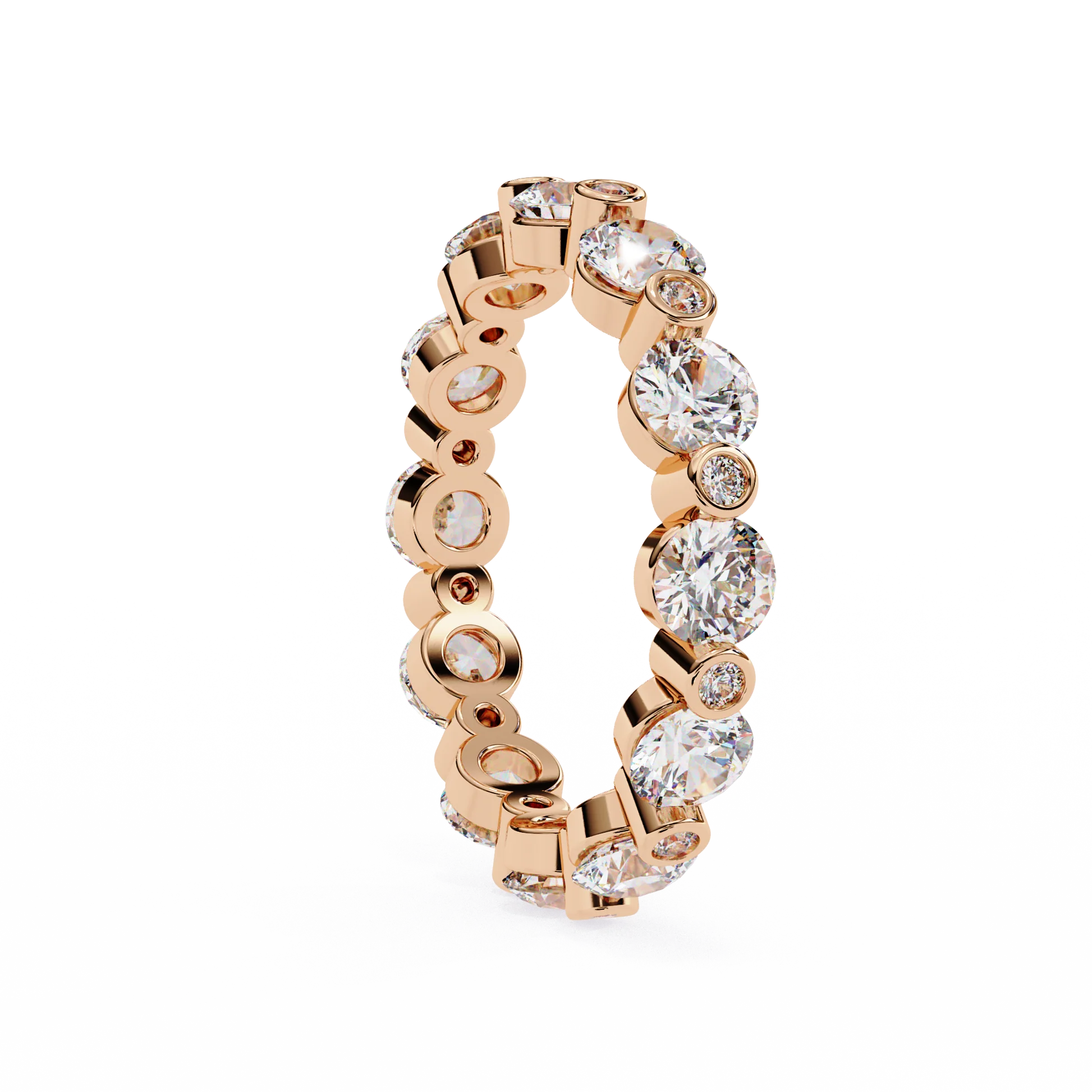 Minimalist Diamond Ring Gold & Silver Band
