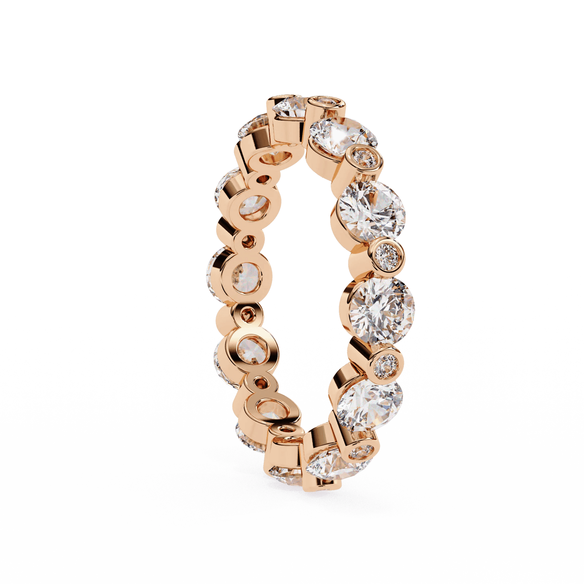Minimalist Diamond Ring Gold & Silver Band - Aventus