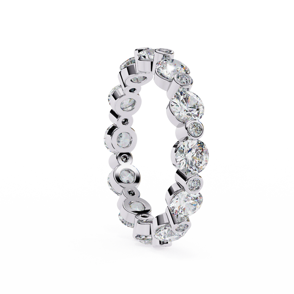 Minimalist Diamond Ring Gold & Silver Band