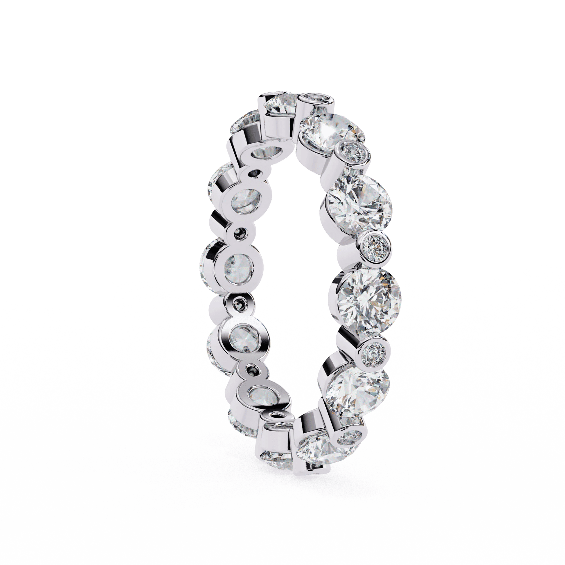 Minimalist Diamond Ring Gold & Silver Band - Aventus