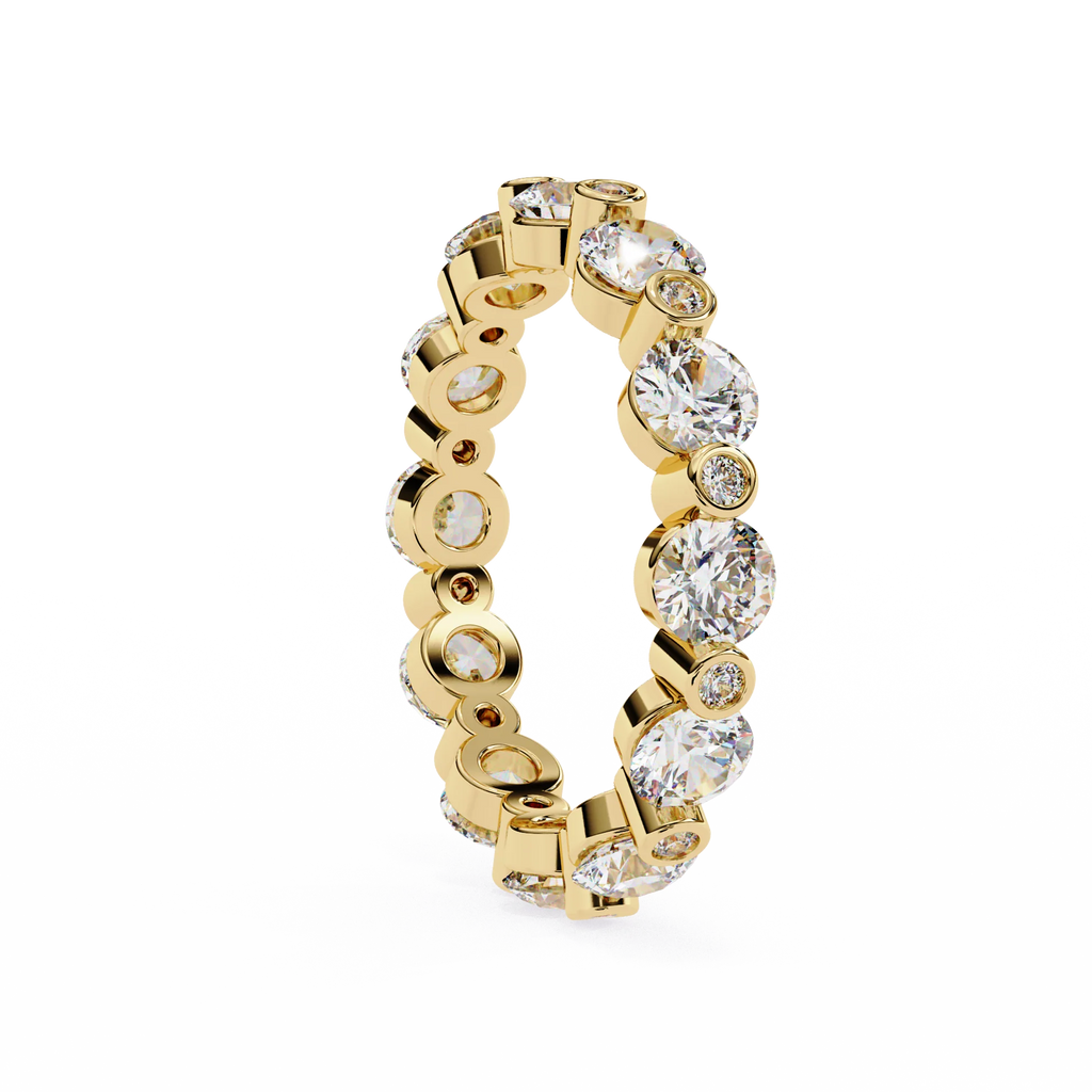 Minimalist Diamond Ring Gold & Silver Band