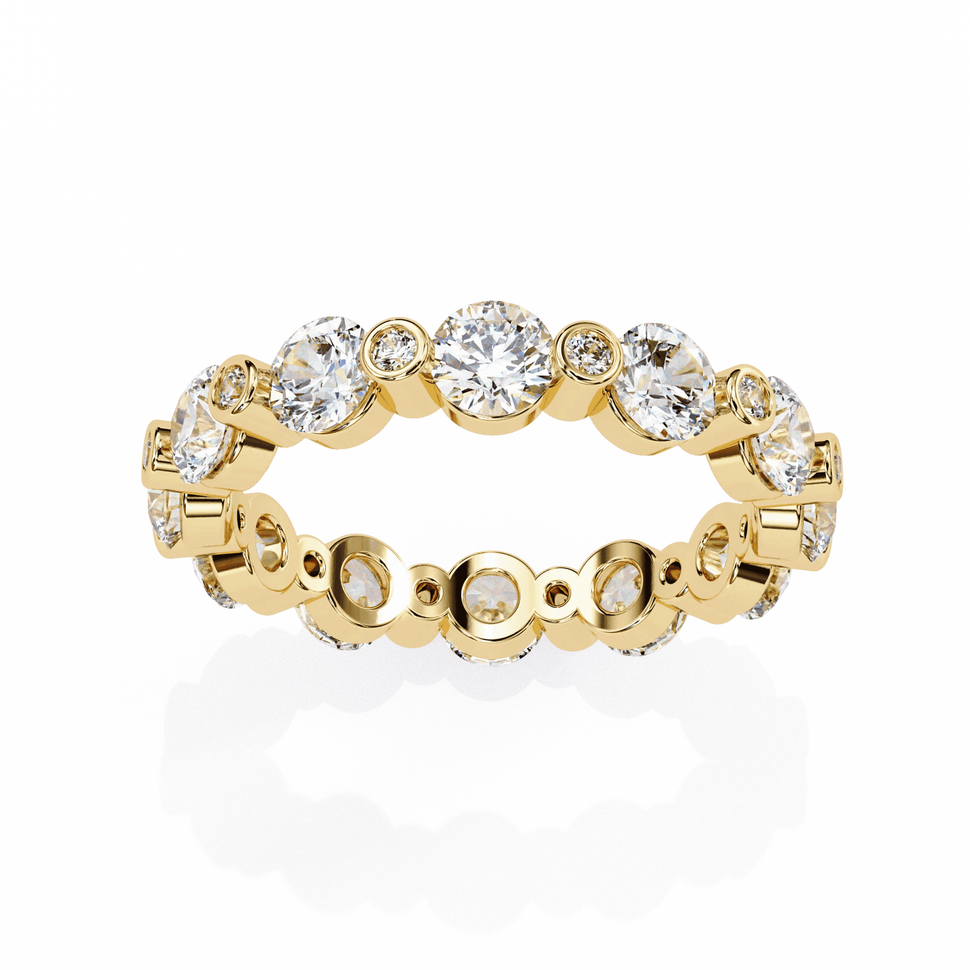 Minimalist Diamond Ring Gold & Silver Band - Aventus