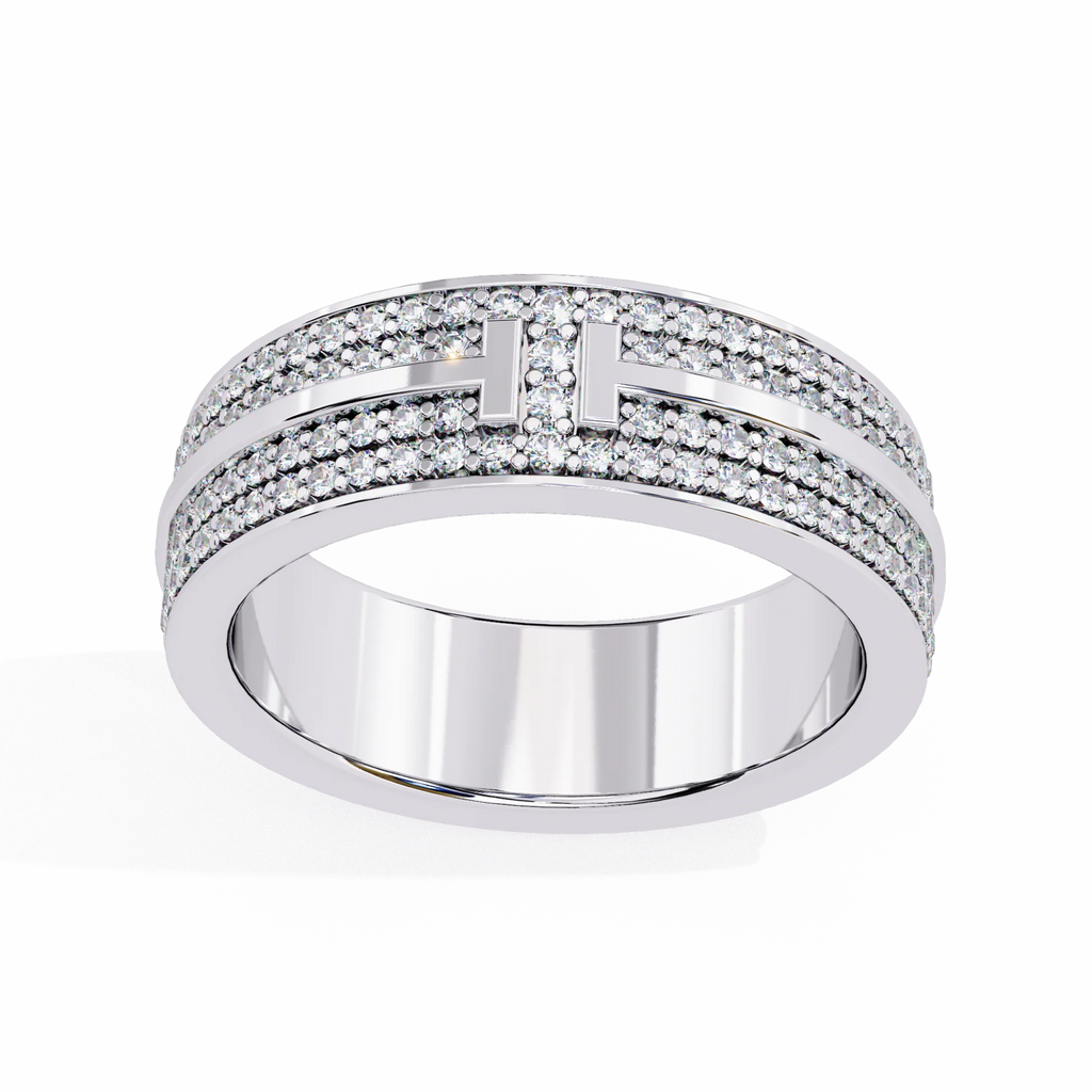 Perfect Moissanite Diamond Engagement Ring Gift for Her Silver Gold Plated Band