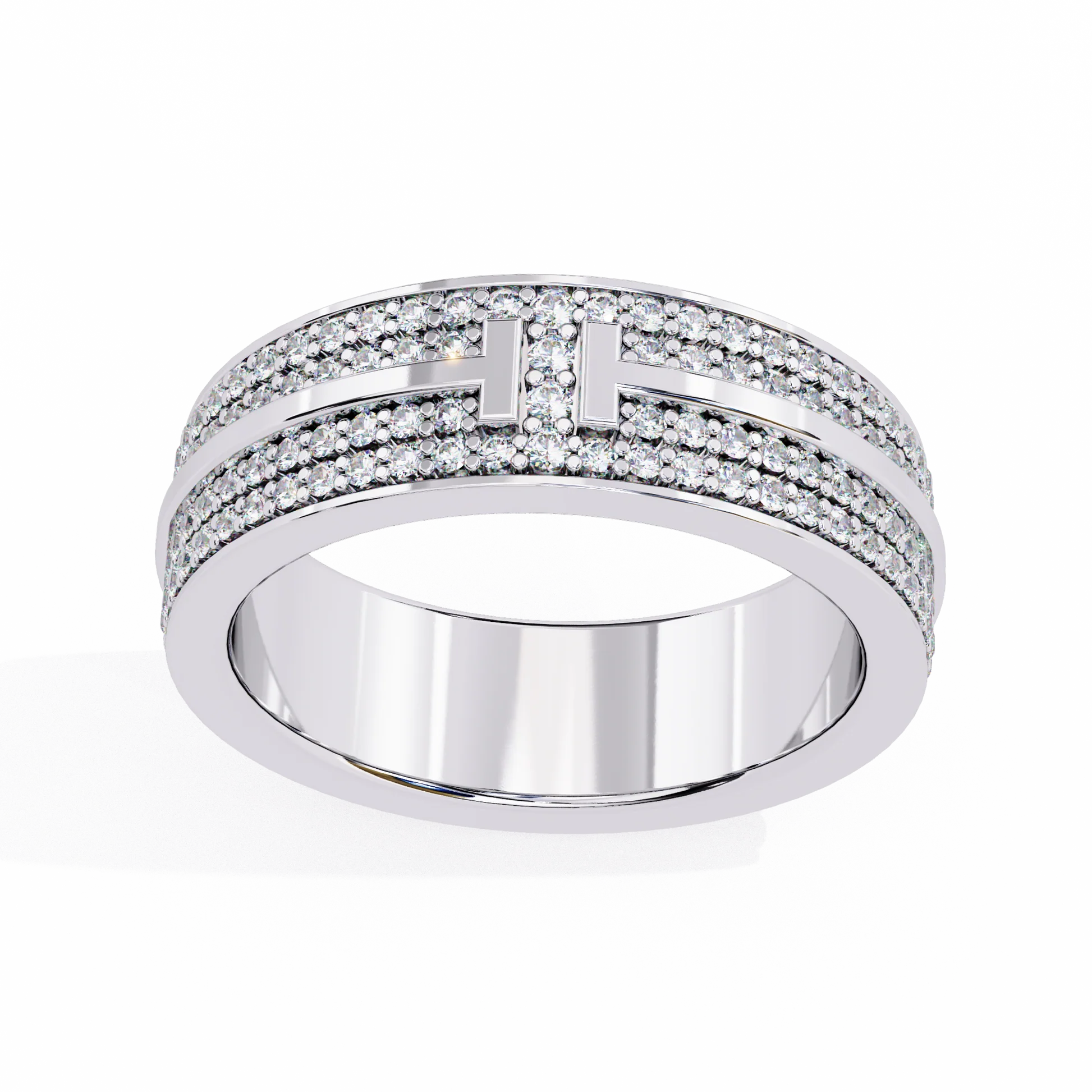 Perfect Moissanite Diamond Engagement Ring Gift for Her Silver Gold Plated Band