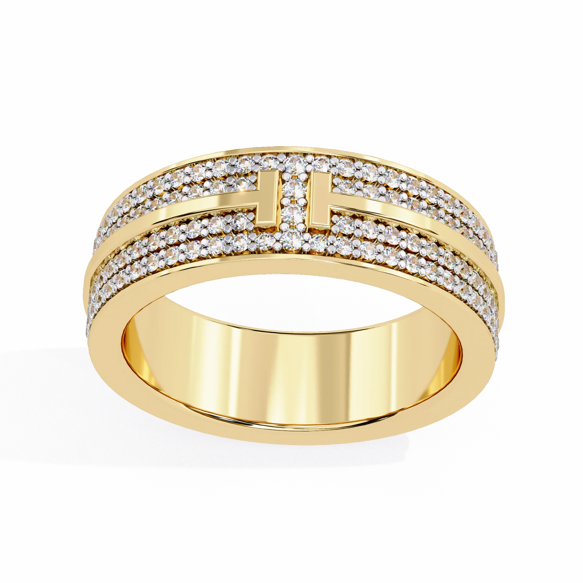 Perfect Moissanite Diamond Engagement Ring Gift for Her Silver Gold Plated Band