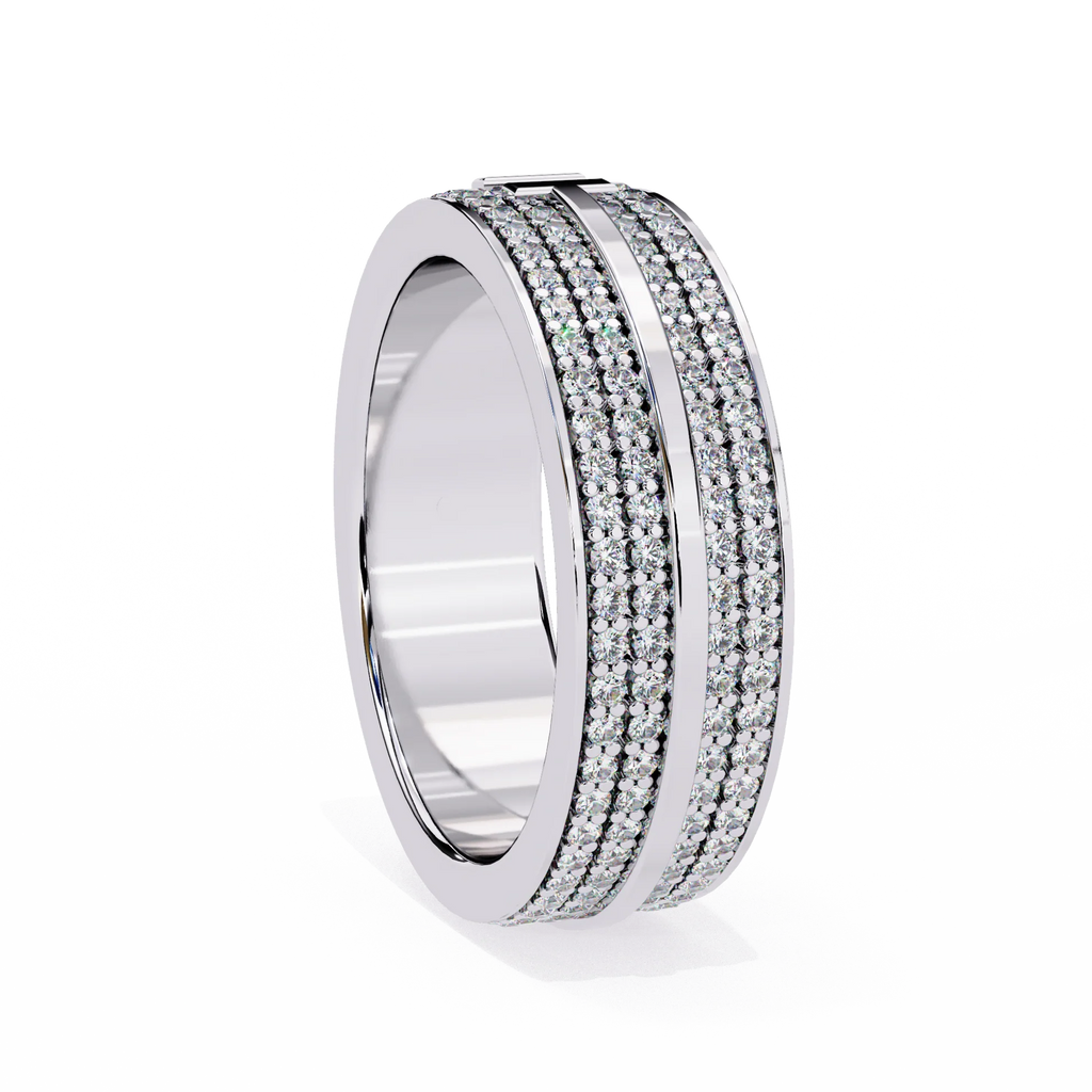 Perfect Moissanite Diamond Engagement Ring Gift for Her Silver Gold Plated Band