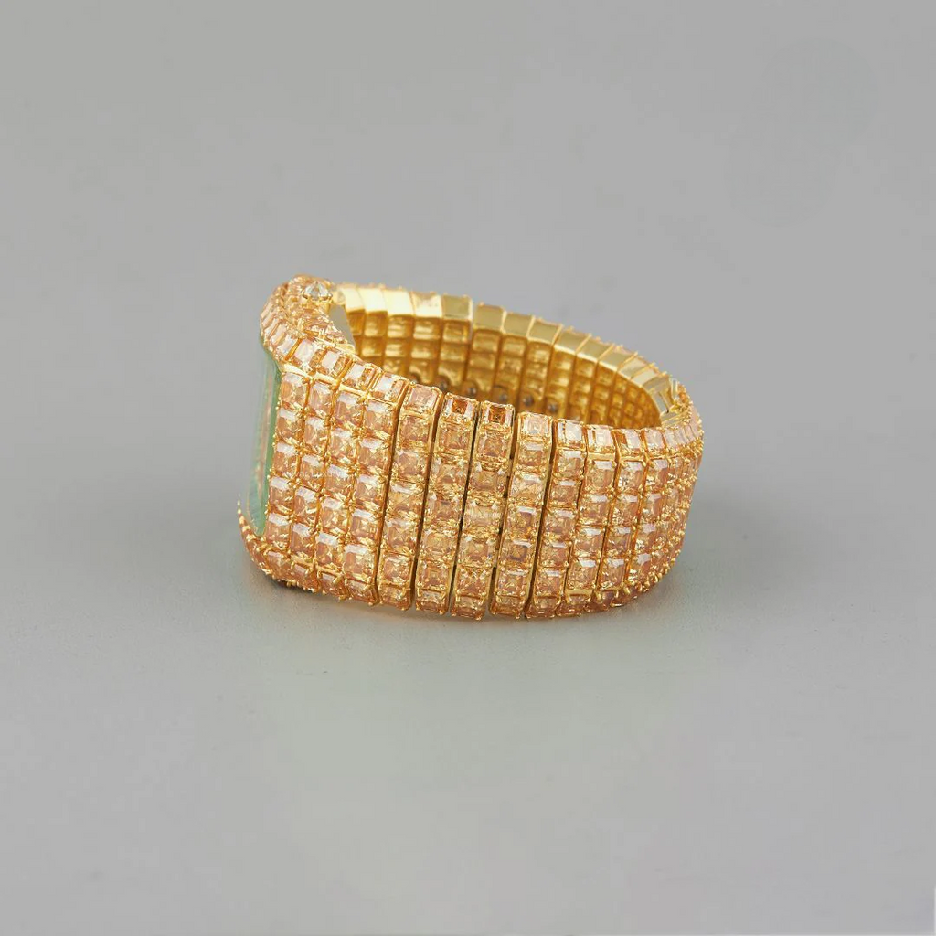 Fully Iced Out Billionaire Bespoke Yellow Moissanite Watch