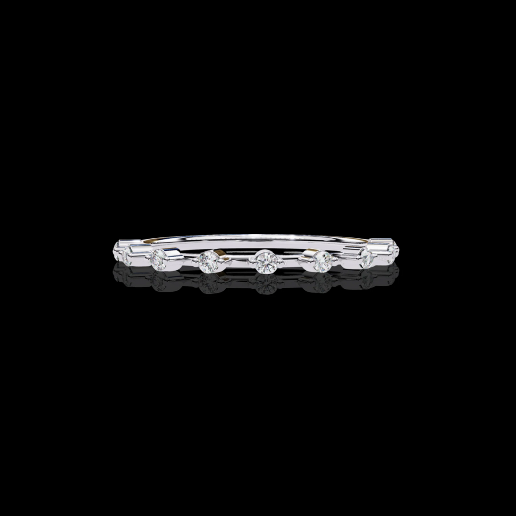 Moissanite Diamond Ring for Women Silver Gold Plated Wedding & Engagement Band