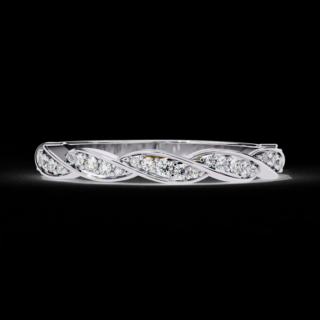 Small Vintage Moissanite Diamond Engagement Ring Dainty Gold Band