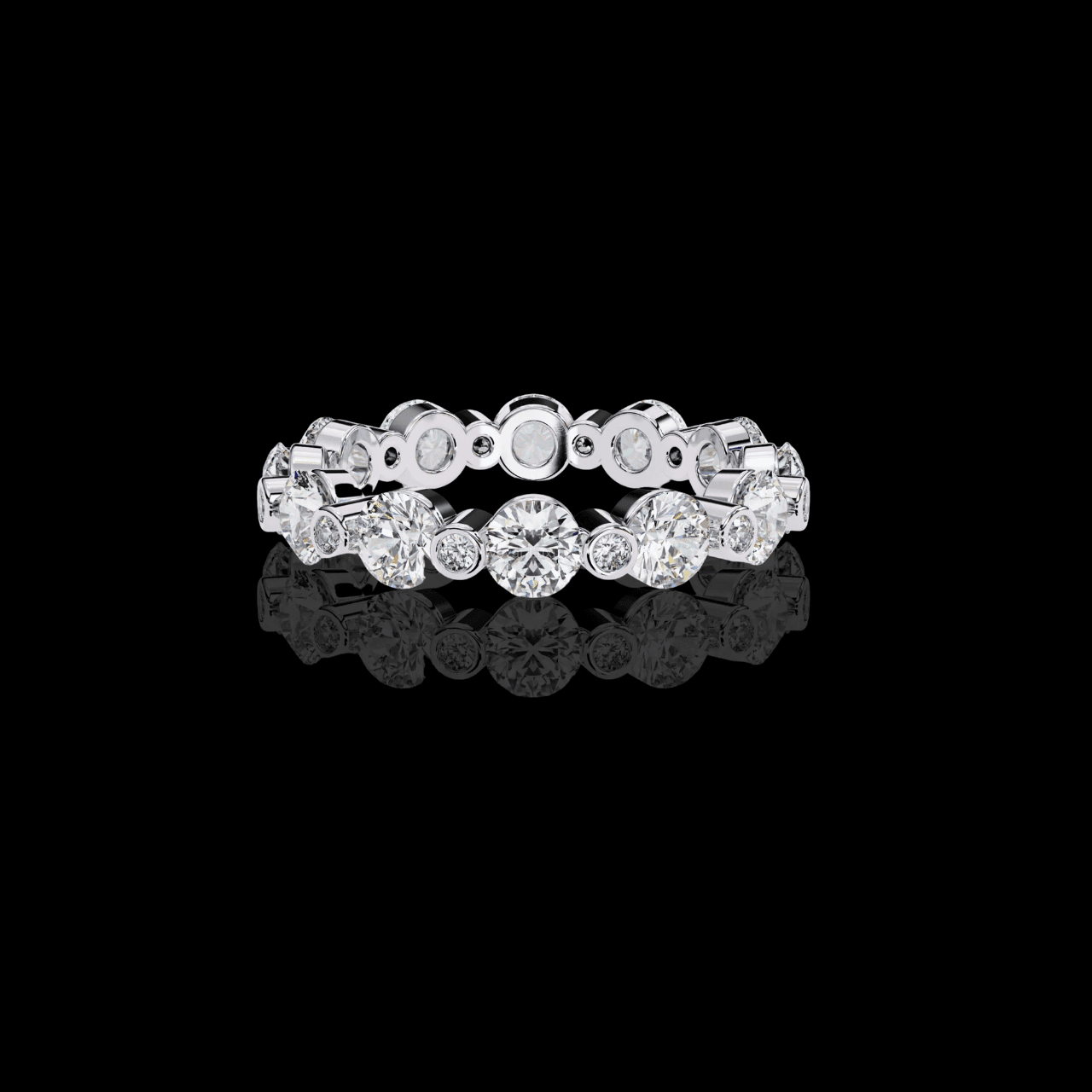 Minimalist Diamond Ring Gold & Silver Band - Aventus