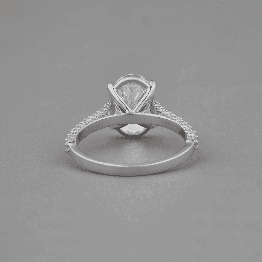 3 Carat Oval Cut Moissanite Engagement Ring – D Color VVS Diamond Alternative - Aventus