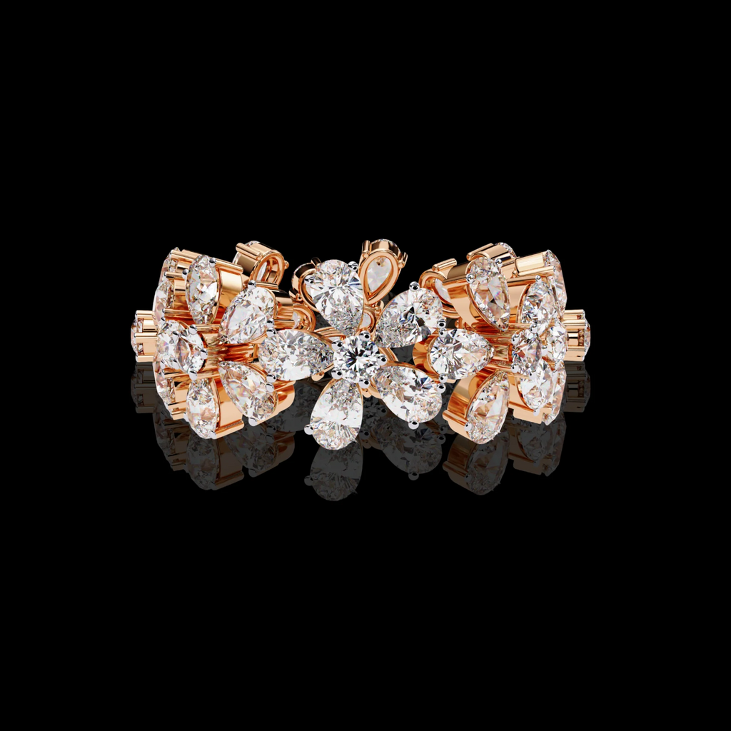 Engagement Ring Gold & Moissanite Diamond Bridal Jewelry