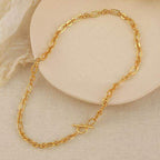 Natural Pearl Oval Chain Necklace - Aventus