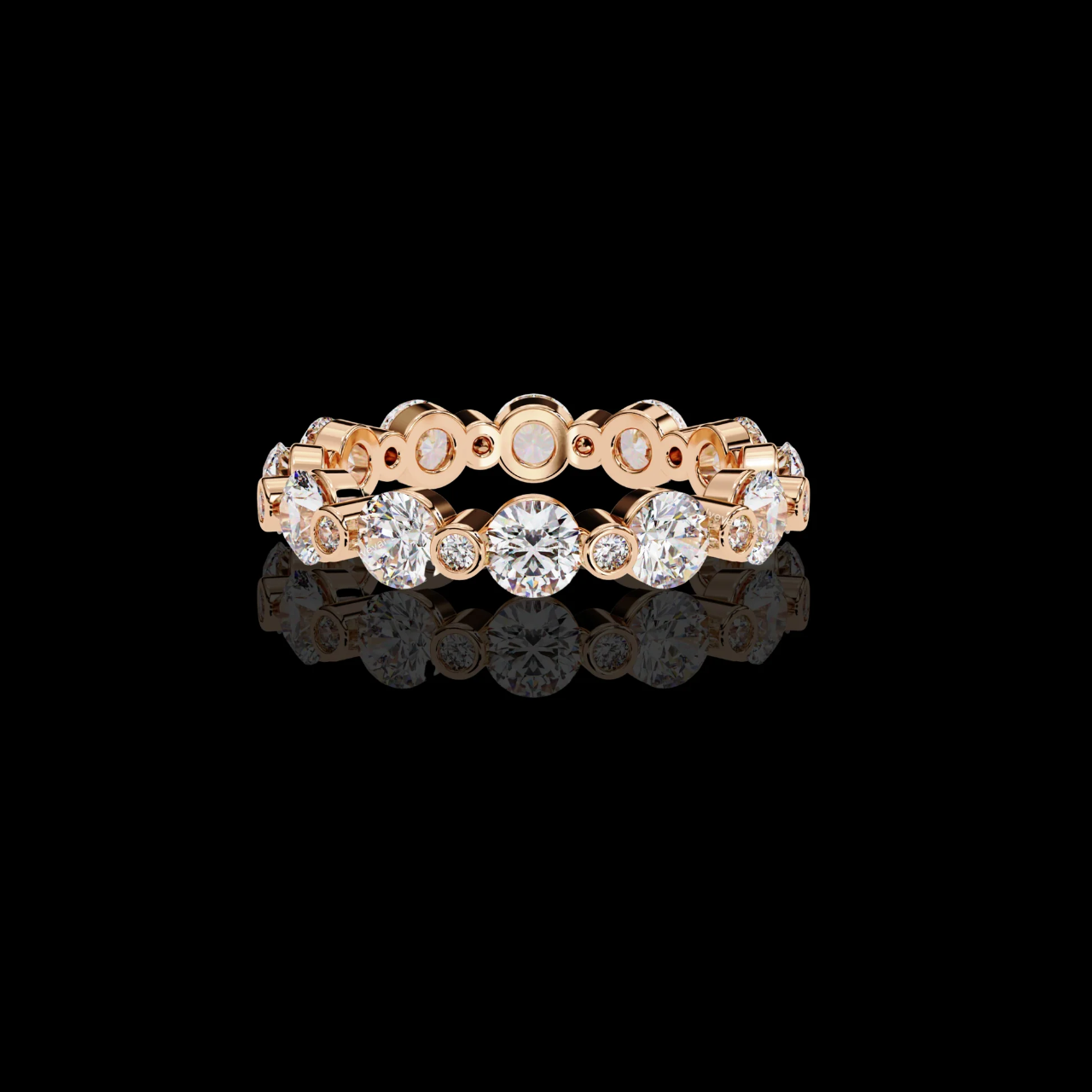 Minimalist Diamond Ring Gold & Silver Band
