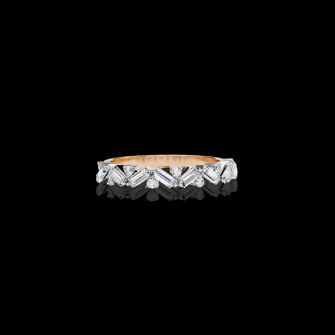 Moissanite Diamond Ring with Butterfly Wing Sparklers - Aventus