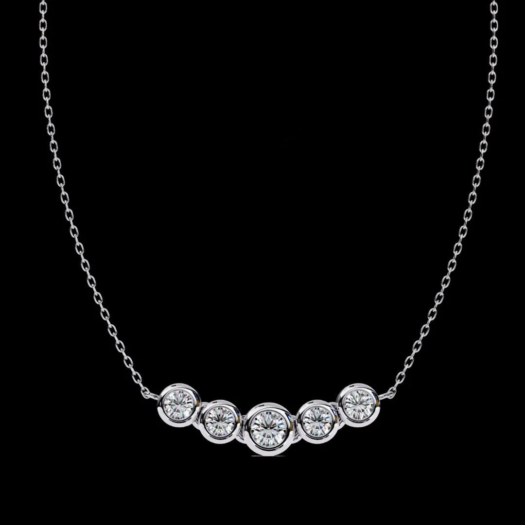 Round Cut Moissanite Pendant Necklace for Women – Brilliant Sparkle
