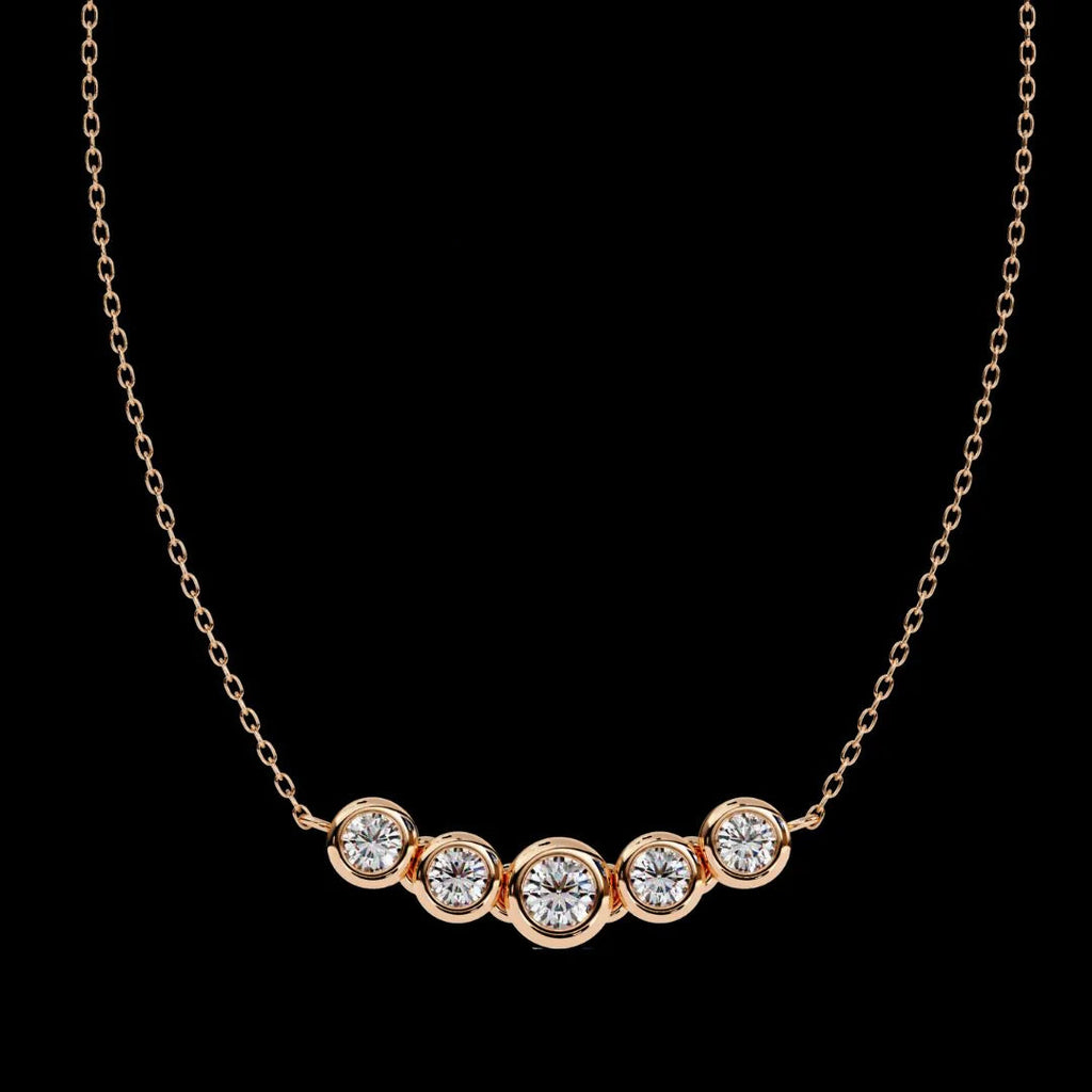 Round Cut Moissanite Pendant Necklace for Women – Brilliant Sparkle