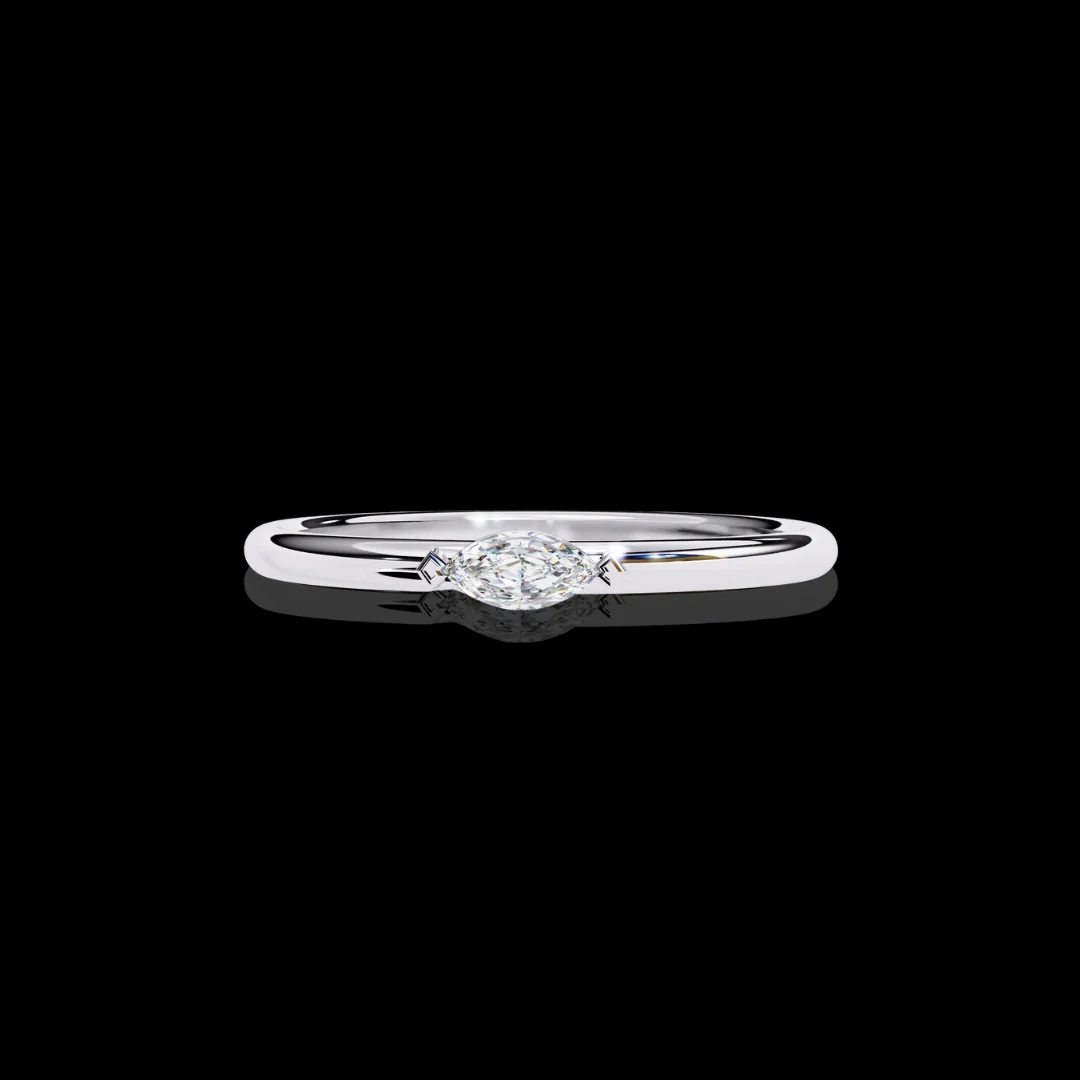 ced Out Moissanite Diamond Wedding Band in Sterling Silver