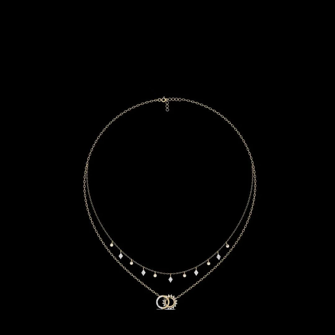 Luxury Handcrafted Moissanite Necklace in Solid Gold & Silver – Adjustable Design