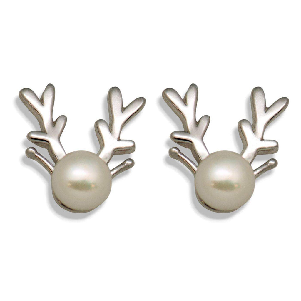 Natural Pearl Little Dear Stud Earrings - Aventus