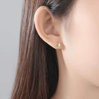 Star Crescent Moon Stud Earrings - Aventus