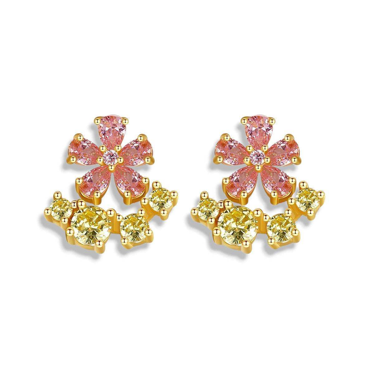 Pink Flower Stud Earrings - Aventus