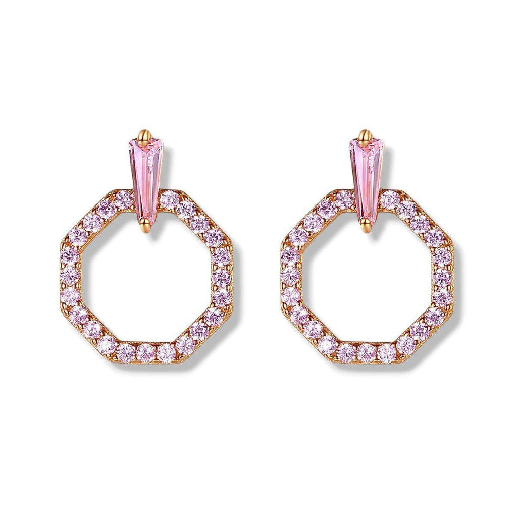 Pave Hexagon Stud Earrings - Aventus