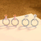 Pave Hexagon Stud Earrings - Aventus