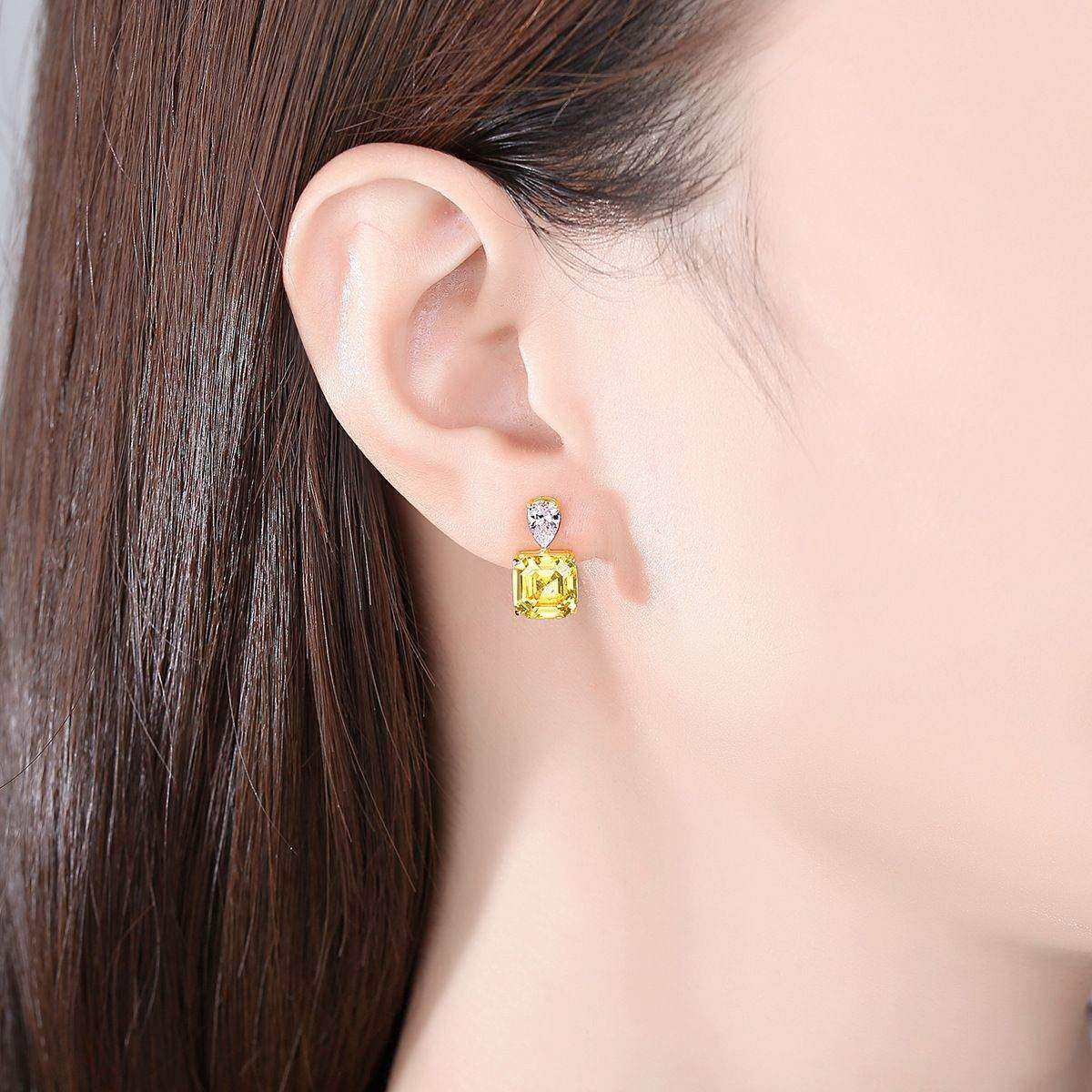 Asscher Cut Dangling Earrings - Aventus