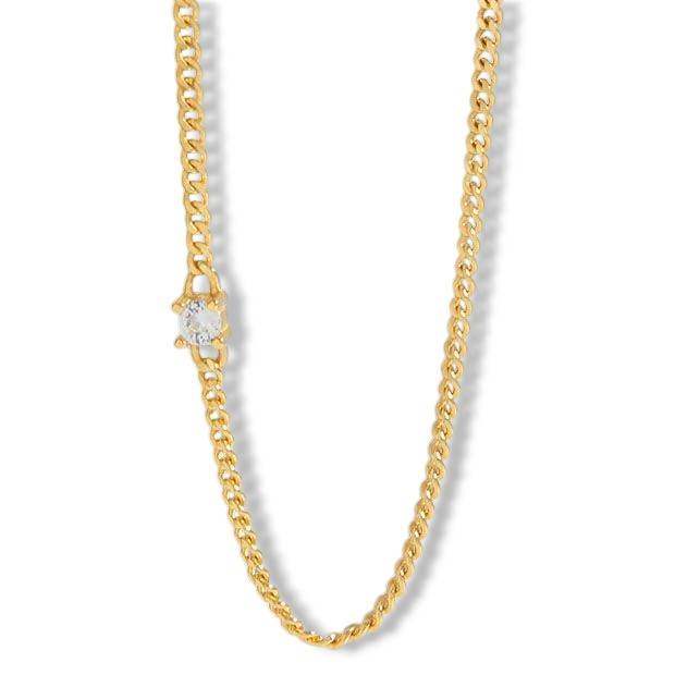 Gemmed Curb Chain Necklace - Aventus