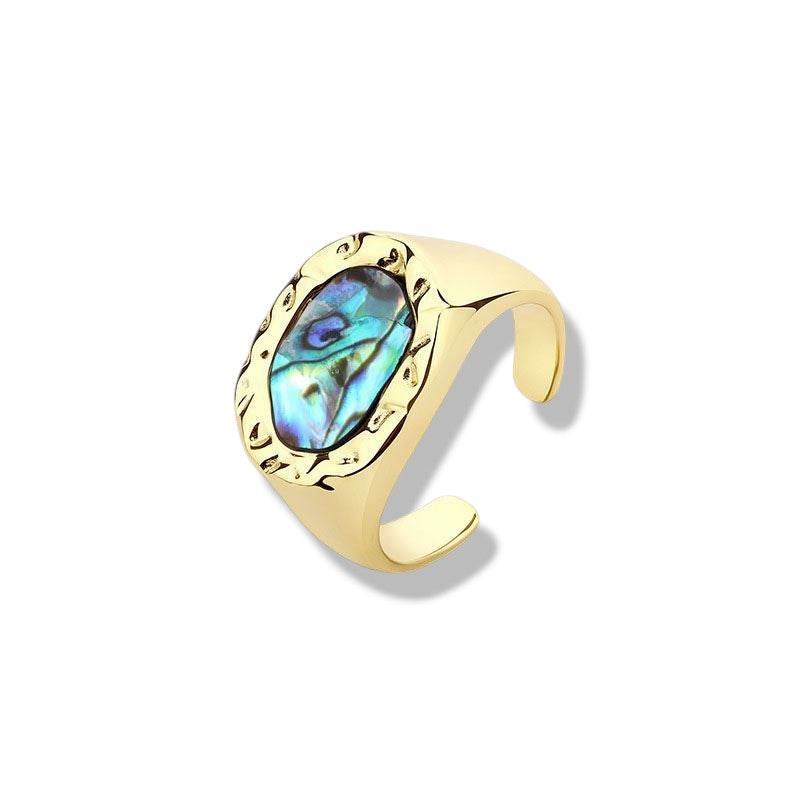 Round Abalone Shell Ring - Aventus
