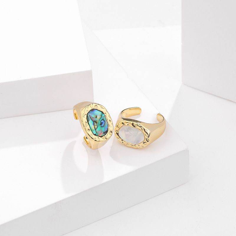 Round Abalone Shell Ring - Aventus