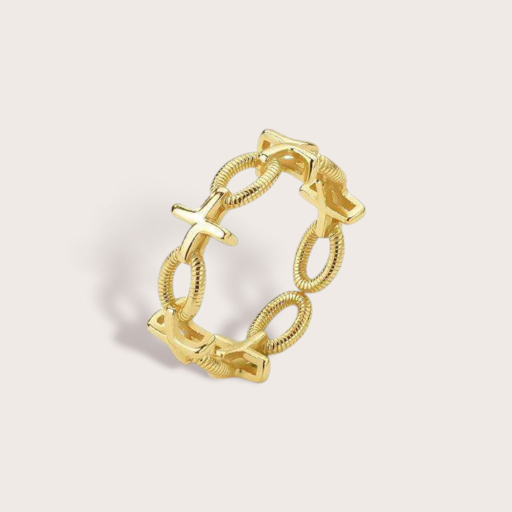 Twisted Cross Adjustable Ring