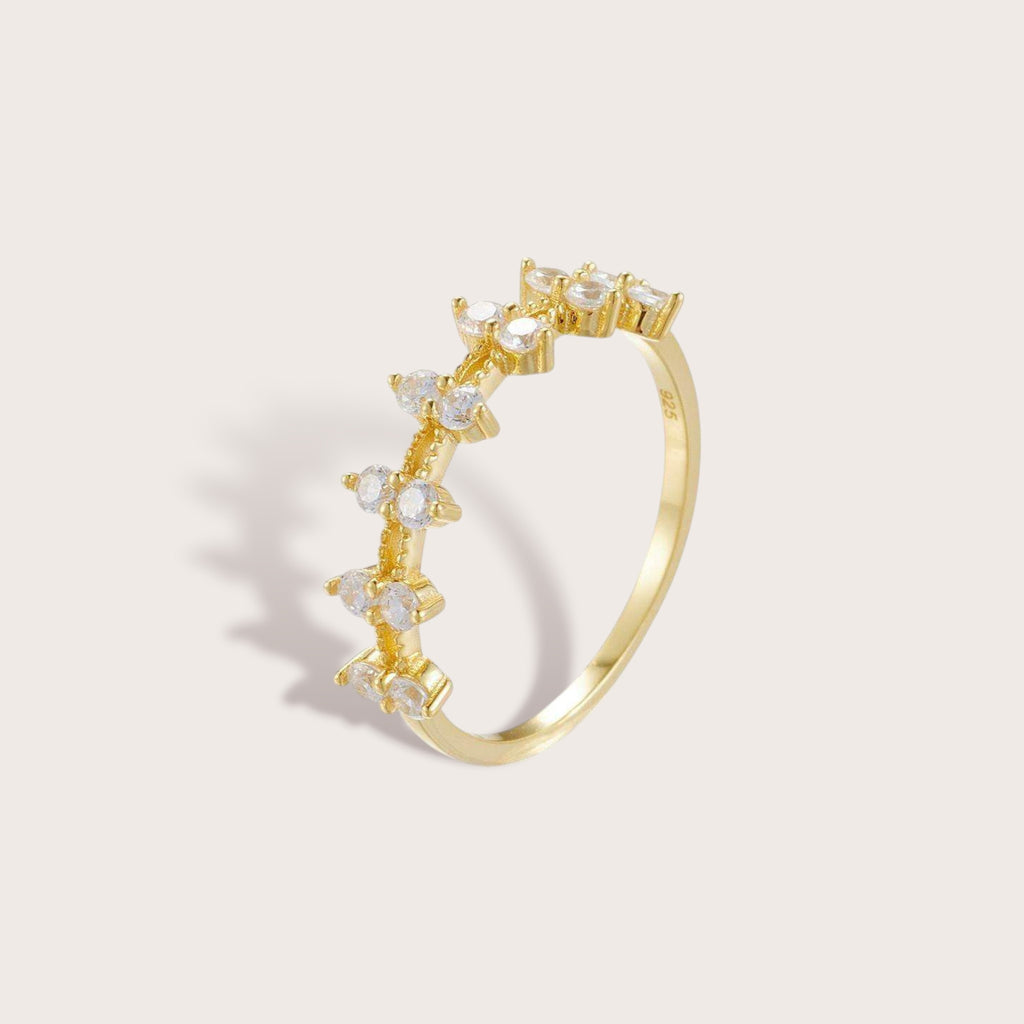 Double Gem Half Eternity Ring