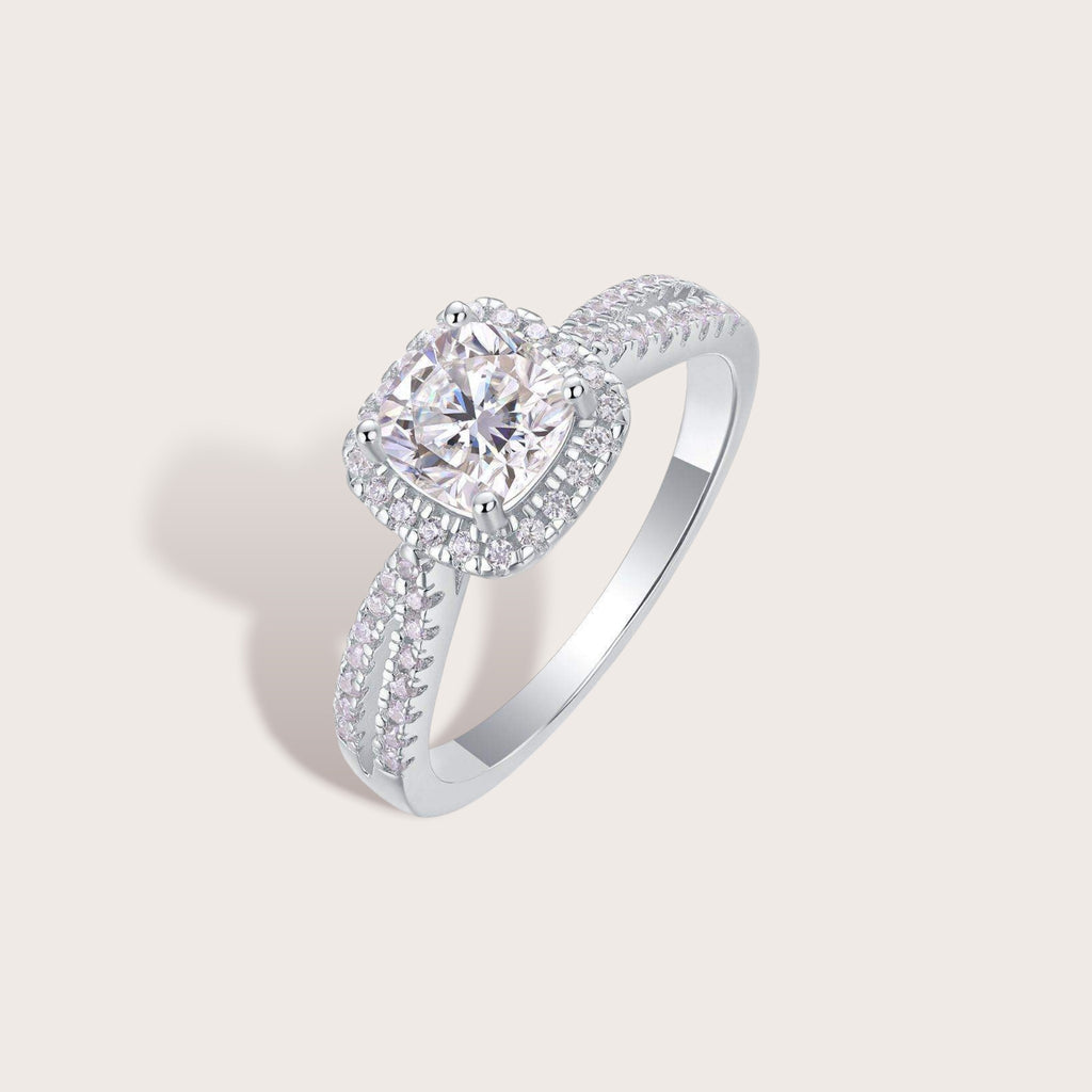 Cushion Halo Pave Ring