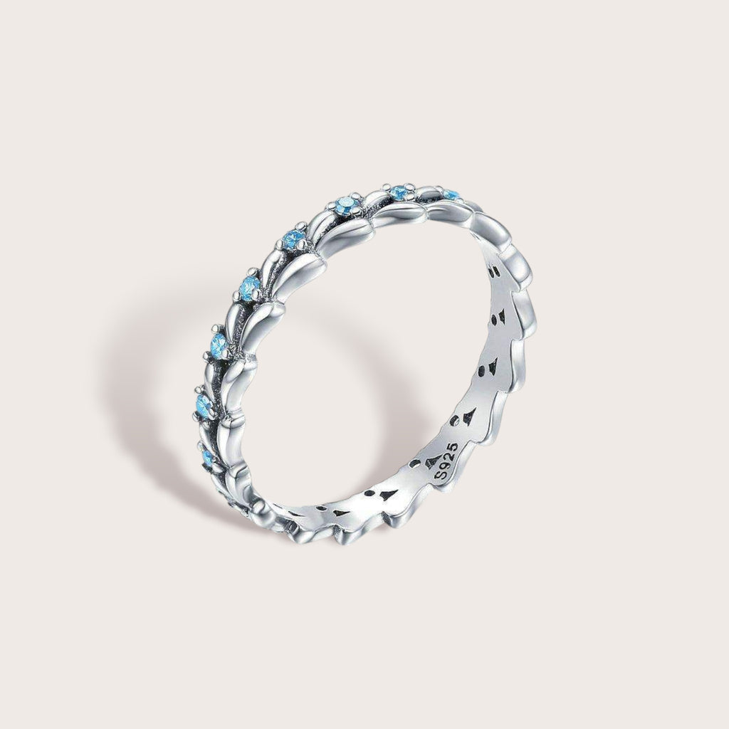 Silver Blue Feather Band