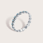 Silver Blue Feather Band