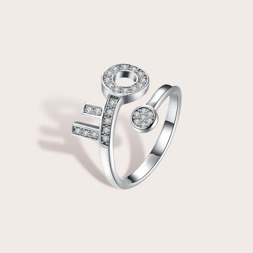Pave Key Open Ring