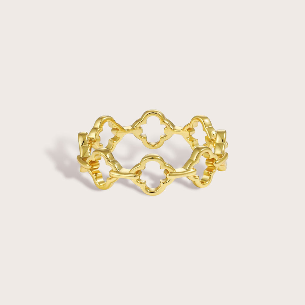 Adjustable Linked Clover Ring